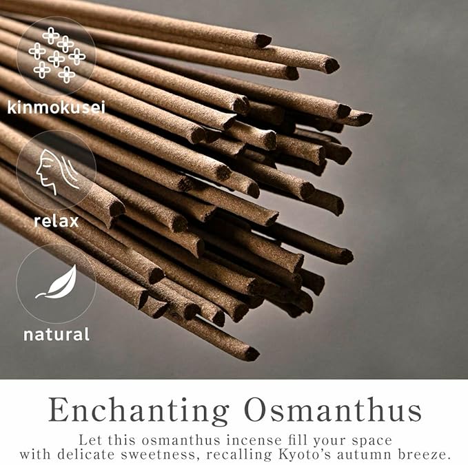 Kyoto Osmanthus Incense Sticks - Japanese Temple Aroma, Ideal for Relaxation & Meditation, Approx. 60 Sticks (0.044 Pounds) - Premium Quality Incense for Spiritual & Home Use Nagomikobo - Bloomnest