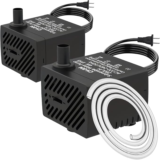 80GPH 2Packs Mini Submersible Water Pump, Small Fountain Pump for Ponds, Aquariums, Fish Tanks, Tabletop Fountains, Pet Fountains, Water Features - Bloomnest