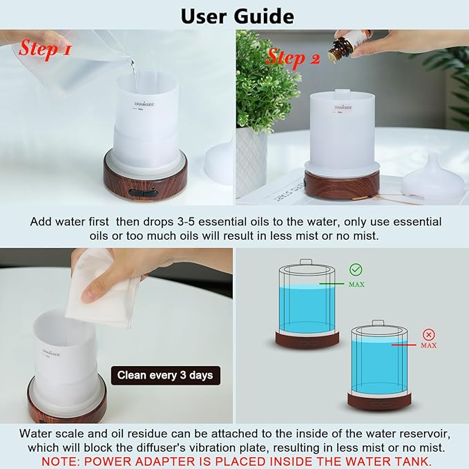 EQUSUPRO Aromatherapy Essential Oil Diffuser 150ml- Electric Cool Mist Aroma Diffuser with Intermittent Mode, Auto Shut-Off Protection, 7 Colors Changing LED Light for Home Office Decor & Gift (Sea) - Bloomnest