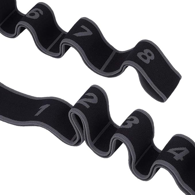Exercise Strap, Yoga Stretch Assist Strap with 8 Numbered Loops, Band for Yoga Pilates Dance and Gymnastics Workout, Kids Dancing Assistance(Grey) - Bloomnest