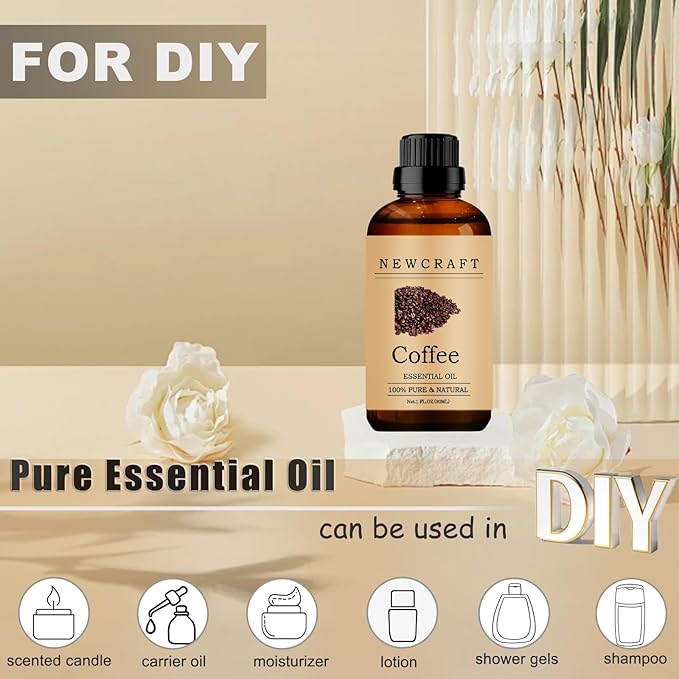 Coffee Essential Oils, 100% Pure and Natural Essential Oil for Aromatherapy Diffuser - Coffee/1 Fl Oz NewCraft