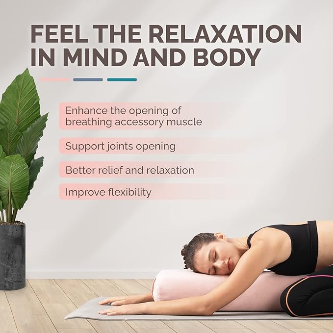 Yes4All Triple-Layer Sponge Yoga Bolster Pillow for Restorative Yoga & Meditation - Versatile Yoga Support Pillow, Balance & Poses Modification - Bloomnest
