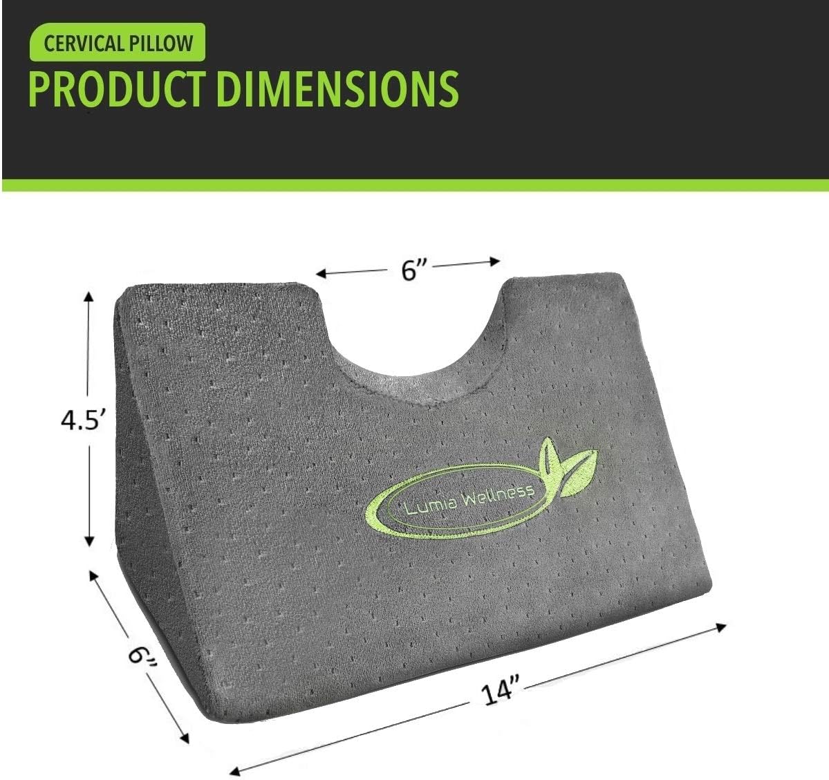 Lumia Wellness Cervical Wedge Pillow - Tension Muscle Relief & Relaxer, Contoured Support for Neck & Shoulder