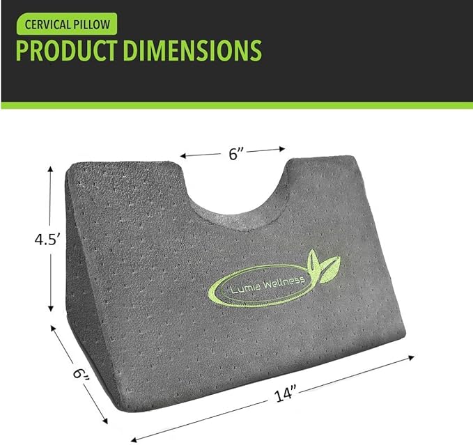 Lumia Wellness Cervical Wedge Pillow - Tension Muscle Relief & Relaxer, Contoured Support for Neck & Shoulder - Bloomnest