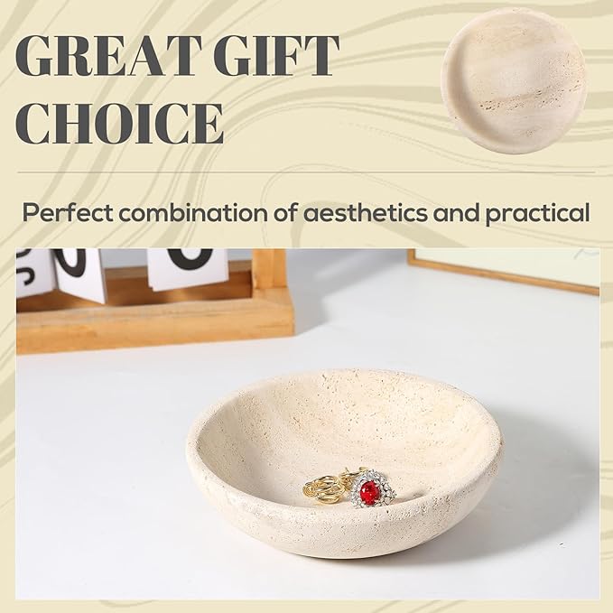 Koville Natural Marble Incense Holder, Incense Holder for Sticks with 9 Holes, Handmade Incense Burner Ash Catcher for Meditation Yoga SPA, Balsam Fir/Palo Santo/Sage/Cone (Travertine)