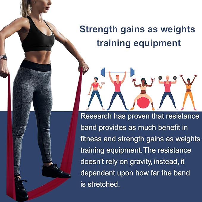 Resistance Bands,Professional Long Non-Latex Elastic Stretch Bands,Exercise Bands for Physical Therapy, Yoga, Pilates, Rehab, at-Home or The Gym Workouts, Strength Training - Bloomnest