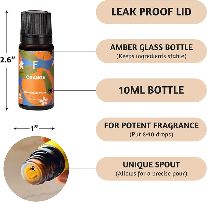 Folkulture Essential Oil for Diffuser Oil | Essential Oils Set of 2 Fragrances | Diffuser Scents for Home | Diffuser Essentials, Fragrance | Lemon Biscotti & Orange - Bloomnest