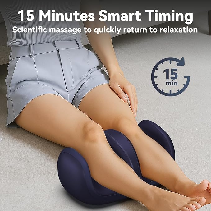 Foot Massager with Heat, Shiatsu Foot Massager for Plantar Fasciitis, Lightweight and Remote Control, Suitable for Home, Office, Cool Birthday Gifts for Mom, Dad(Blue) - Bloomnest