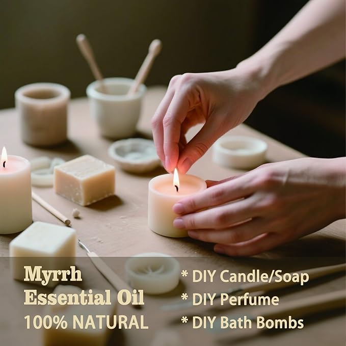 Myrrh Fragrance Oil-Myrrh Essential Oil 16.33oz (490ml)-100% Pure Natural Scent for Diffusers, Candles, Soap Making & Aromatherapy-Relaxing Home & Gift Essential Oil for Bath, Massage - Bloomnest