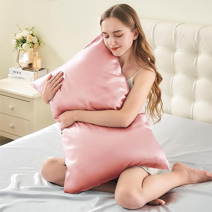 INFIIXSO Mulberry Silk Pillowcase for Hair and Skin, Silk Pillow Cases King Size with Hidden Zipper 20"x40", Extraordinary Smooth and Soft Cooling Pillow Cases for Hot Sleepers(Blush Pink, 1 Pack) - Bloomnest