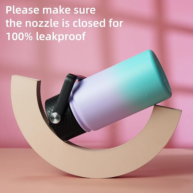 BJPKPK Insulated Water Bottle with Straw Lid, 15oz Cute Water Bottles, Stainless Steel Metal Thermo, Reusable BPA Free Leak Proof Tumblers, Cups,Lavender Mint - Bloomnest