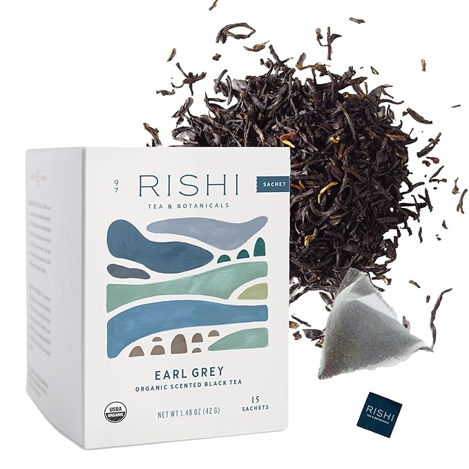 Rishi Tea Immune Support/USDA Certified Organic/Caffeinated Black Herbal Tea with Citrus Flavors for Taste, Earl Grey, 1.74 Oz - Bloomnest