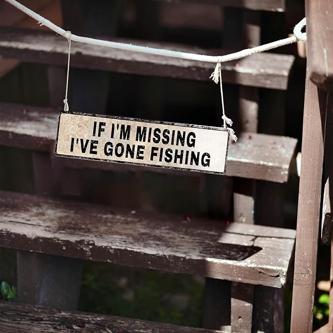 Funny Gone Fishing Gifts for Men, Fishing Gear Decor, Fish Accessories, Man Cave Dorm Door & Home Room Decoration, Birthday, Fathers Day & Christmas Gift - Bloomnest
