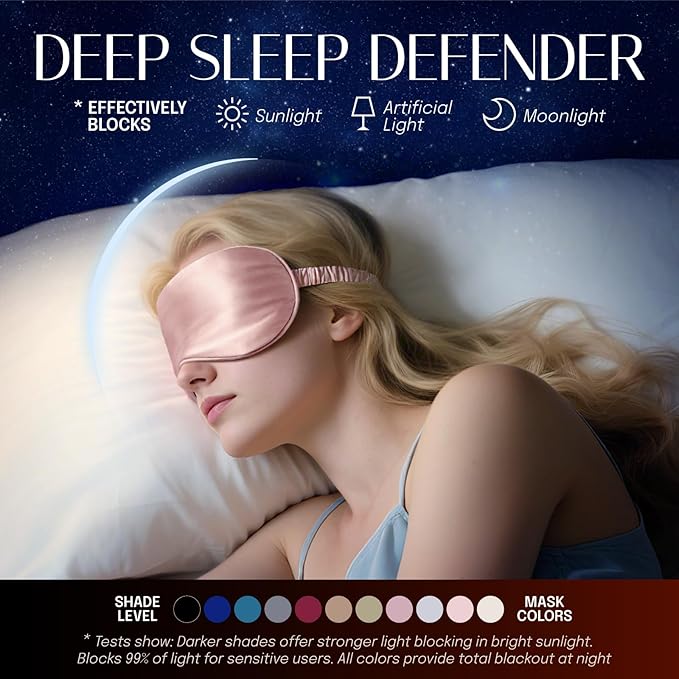 OLESILK 100% Natural Mulberry Silk Sleep Eye Mask Block Out Light, Fashion Printed Eye Mask Blindfold for Women Men Full Night Sleeping, Chic Eye Cover Eyeshade, Pattern 1 - Bloomnest