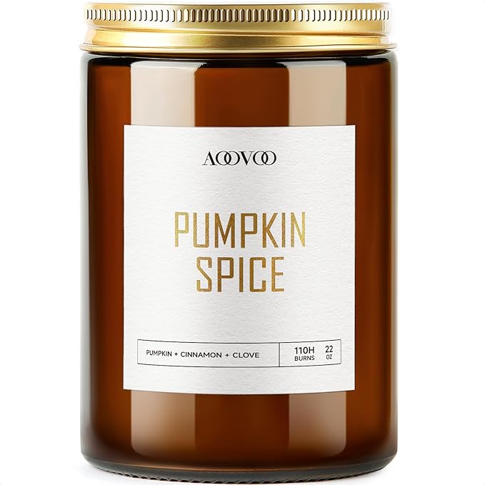 AOOVOO Pumpkin Spice Candles - 22 oz Scented Candles, Aromatherapy Candle, Soy Candle for Home Scented - Bloomnest