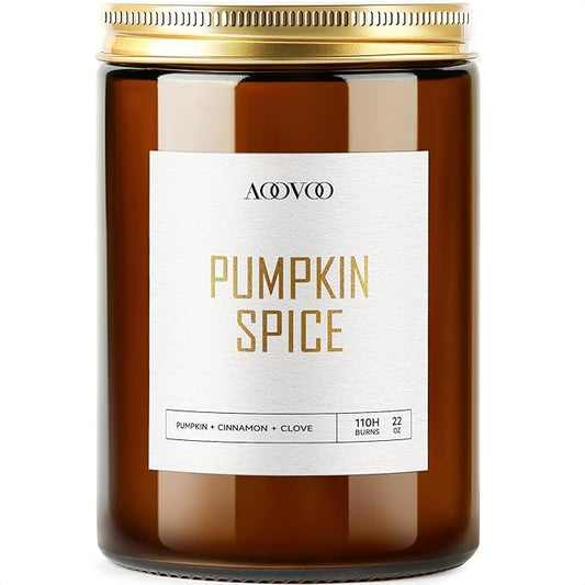 AOOVOO Pumpkin Spice Candles - 22 oz Scented Candles, Aromatherapy Candle, Soy Candle for Home Scented - Bloomnest