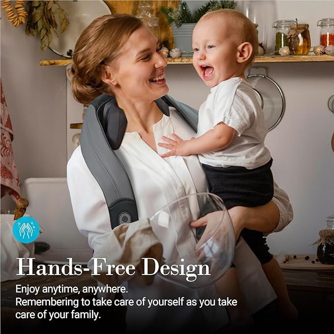 Shiatsu Neck and Shoulder Massager with Heat - HSA Eligible, Cordless 4D Deep Tissue Kneading Massager, Rechargeable Massage for Neck, Shoulder