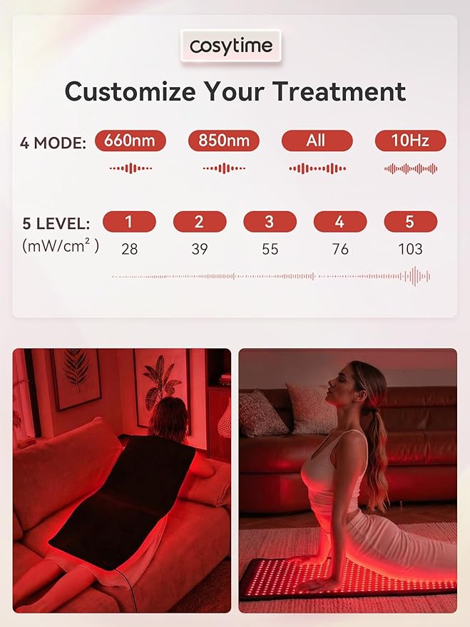 35" x 17" Red Light Therapy for Body - 660nm Red & 850nm Near Infrared NIR, Tri-Chip 1536 LEDs Therapy Mat, 100 mW/cm² High Irradiance Bloomnest