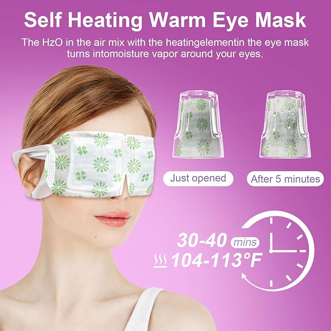 30 PCS Steam Eye Masks lavender Heated Eye Mask Self Heating for Eyes, Disposable Warming Eye Mask for Sleep, Unscented Scent Eye Steam Mask for Spa/Travel, Stress Relif & Relaxation Gifts for Women - Bloomnest