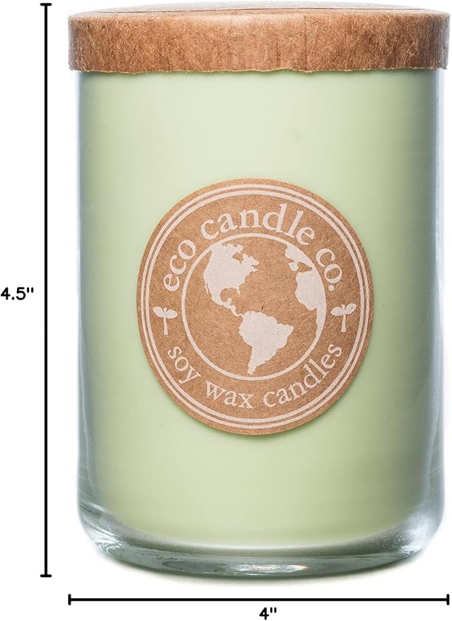 ECO CANDLE CO. Recycled Candle, Sleigh Ride, 26 oz. Double Wick - Scents of Pine & Orange - 100% Soy Wax, No Lead, Kraft Label & Antiqued Pewter Lid, Hand Poured, Phthalate Free, Midwest Soybeans - Bloomnest