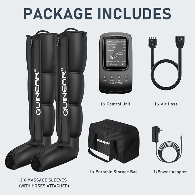 QUINEAR Air Compression Recovery System, Professional Sequential Device for Massage Therapy, Foot and Leg Recovery Boots to Improve Circulation for Athletes, FSA-HSA Eligible (Small) - Bloomnest
