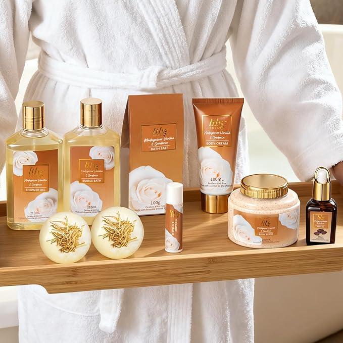 Valentines Day Gifts for Women - 10-Piece Honey Almond Bath and Body Gift Set for Women Spa Gift Basket Self Care Kit | Mothers Day, Birthday, Christmas Gifts, All Occasion Holiday Present