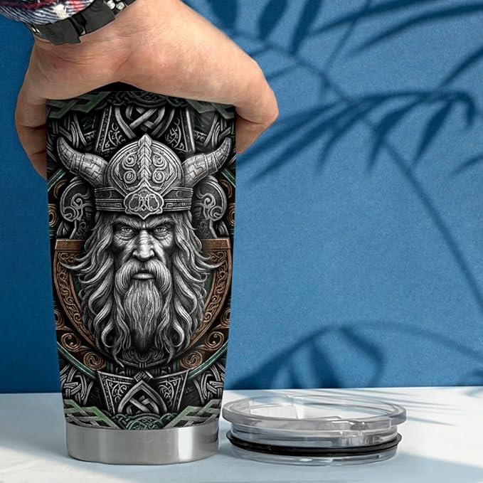 Viking Cup Tumbler 20oz Viking Gifts for Men Vikings Stainless Steel Insulated Tumblers Coffee Travel Mug Gift for Birthday Christmas - Bloomnest