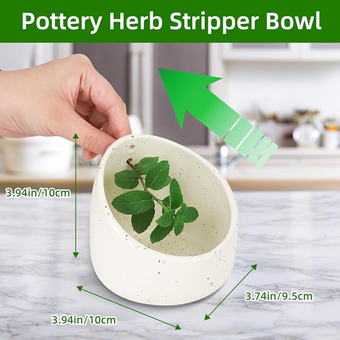 herb stripper，herb stripper bowl，pottery herb stripper，handmade with different circular hole sizes for separating leaves and stems. - Bloomnest