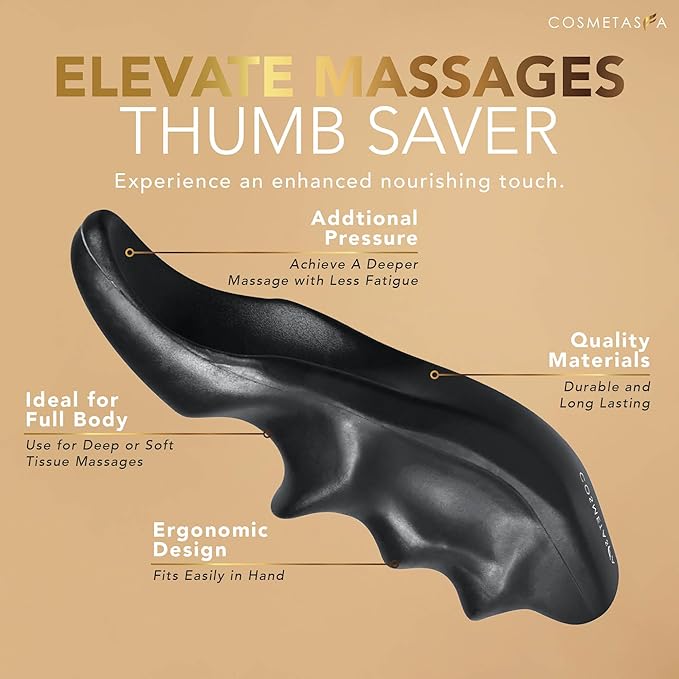 Cosmetasa Sore Muscle Massage Oil with Deep Tissue Massager - Thumb Saver and Oil Soothes Muscle and Joint with Arnica Extract, Peppermint, Chamomile, and Lavender Oil 8.8 Fl Oz - Bloomnest
