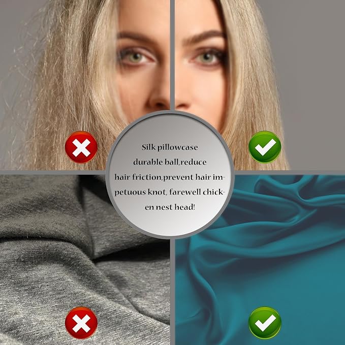 Silk Pillow Cases 2 Pack Soft Breathable and Sliky King Size Pillow Cases Set of 2,Natural Mulberry Silk Pillowcase Set of 2 for Hair and Skin with Hidden Zipper (Teal,20"X 36",2pcs) - Bloomnest