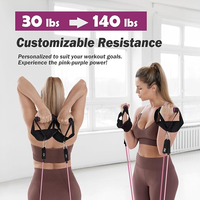 Upgraded Pilates Bar Kit with Resistance Bands Natural Latex for Women & Men, Heavy-Duty Stainless Steel Multifunctional Yoga Pilates Stick for Home Gym Exercise Fitness Equipment Full-Body Workouts - Bloomnest