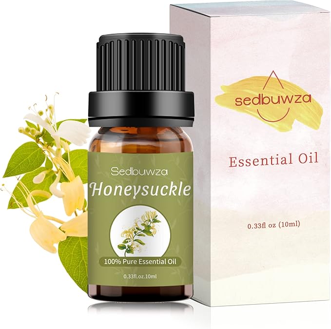 Sedbuwza Honeysuckle Essential Oil, Pure Organic Honeysuckle Fragrance Oil for Diffuser, Humidifier, Soap, Candle, Perfume Sedbuwza