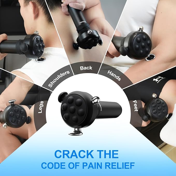 Pro Max Deep Tissue Vibration Therapy Massage Gun, 6500RPM Handheld Muscle Massager, Trigger Point Massage & Back Shoulder and Fascial Binding & Full Body Pain Relief – Gifts for Men & Women - Bloomnest