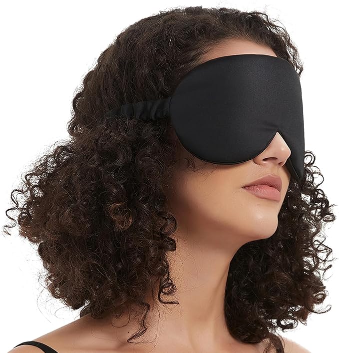 ALASKA BEAR Sleep Mask with Silk-Covered Headband for Hair Care, Silk Eye Mask Comfortable Scrunchy Band Over Ears (Built-in Contour Insert, Luxury 22 Momme) - Bloomnest