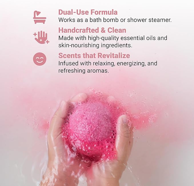 Mom Bomb Eucalyptus Rose Bath Bomb – Essential Oils, Clean Ingredients – Relaxing Aromatherapy Fizz, Skin-Softening – Made in USA - Gift for Women 7 Ounce - Bloomnest