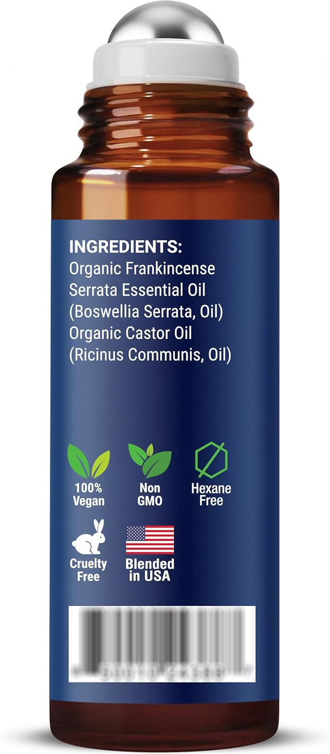 Organic Castor Oil and Frankincense Eye Roller 10 ml - Under Eye Puffiness & Fine Line Moisturizer - Lightweight Roll On - Nexon Botanics - Bloomnest