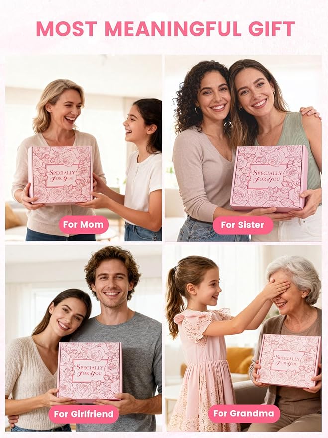 Valentine's Day Gifts for Her Rose Spa Set - 16 Pcs Bath & Body Care Kit with Bath Bombs & Lotions Relaxing Home Spa Gift for Mom, Wife & Friend Ideal for Mother’s Day, Birthday & Thank You - Bloomnest