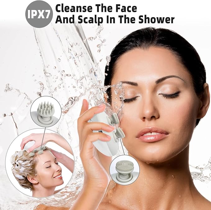 MOUNTRAX 5 in 1 Electric Scalp Massager, Portable Heated Head Hair Massager with 88 Kneading Nodes, 2 Massage Styles, 3 Speed Modes for Hair Growth, Stress Relief and Deep Clean, Gifts for Women Men MOUNTRAX