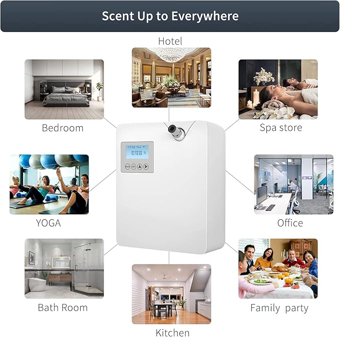 JCLOUD Smart Scent Air Machine with Cold-Air Tech for Home, Hotel Scent Diffuser, Waterless Essential Oil Diffuser 300ML, HVAC Scent Diffuser for Essential Oils for Large Room, Office, Spa - Bloomnest