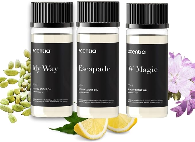 Scentia My Way Hotel Diffuser Oil | Aromatherapy Fragrances Inspired by 5-Star Hotels | Luxurious Scents Gift Box Set - 3 x 50ml - The 1 Hotel Miami Beach, W Magic - Thanksgiving & Holiday Gift - Bloomnest