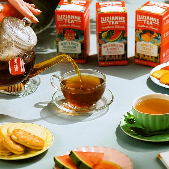 Luzianne Southern Blends Watermelon & Honey Flavored Herbal Tea Bags, 18ct Box (Pack of 1) - Bloomnest