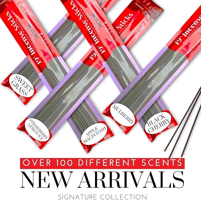 Aroma Depot 19'' French Vanilla Most Exotic Incense Sticks. One Bundle Approx 27 to 30 Sticks, Jumbo 19 inch Long, Natural 19'' Extra Large Incense Sticks. Burns for 3 to 4 Hours Each. Long Lasting AromaDepotInc