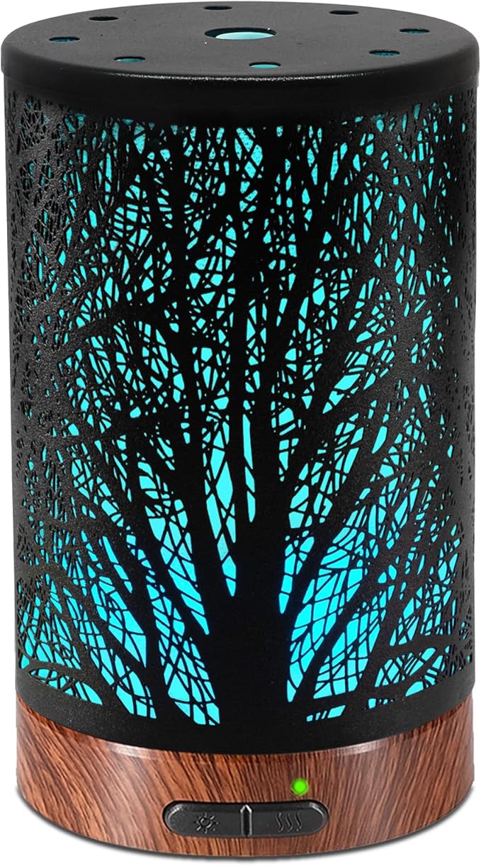 Essential Oil Diffuser - 150ML Metal Aromatherapy Diffuser for Essential Oils with 7 Colors Lights Gifts for Mom Auto Shut-Off & Ultrasonic Cool Mist Diffuser, Ambience for Home - Bloomnest