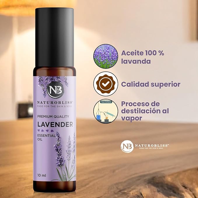 NaturoBliss Lavender Essential Oil Roll On, 10 ml - Bloomnest
