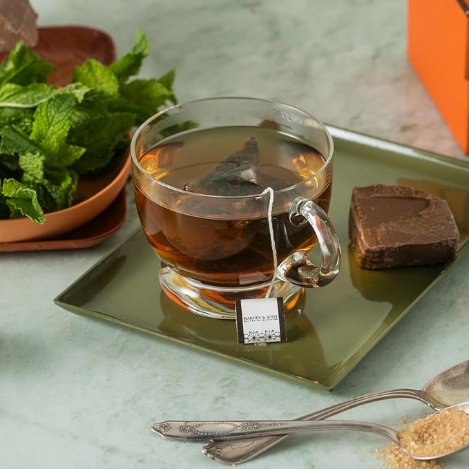 Harney and Sons Chocolate Mint, Flavored Black Tea - 20 Sachets per Tin - Bloomnest