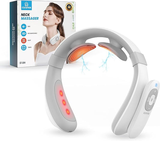 COMFIER FSA Eligible Cordless Neck Massager for Pain Relief Deep Tissue, Vibration Travel Massager,Portable HSA Neck Massager for Office COMFIER