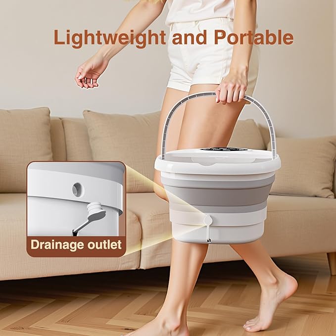 Electric Pedicure Foot Spa with Bubble and Heat,Collapsible Foot Soaking Tub with Remote Control,Pedicure Tools for Feet and Automatic Foot Massager,Foot Bath Soak Tub - Bloomnest