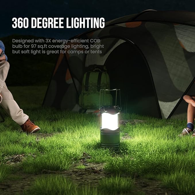Lichamp LED Camping Lantern, 4 Pack Battery Powered Flashlight for Power Outages, Portable Collapsible Hanging Light Essential for Home, Outdoor, Emergency Lamp Survival Kit Gear for Hurricane, Black - Bloomnest
