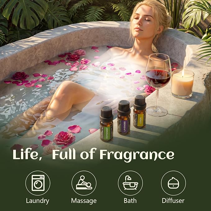 SACATR 60 Bottles Premium Essential Oils Set - Natural Essential Oils for Diffuser, Humidifier, Candle and Soap Making（60x5 ML） SACATR