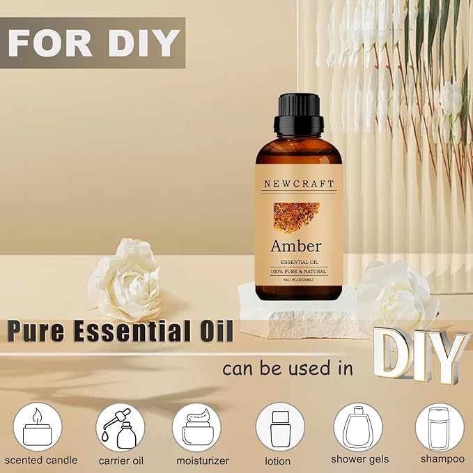Amber Essential Oils, 100% Pure and Natural Essential Oil for Aromatherapy Diffuser - Amber/1 Fl Oz NewCraft